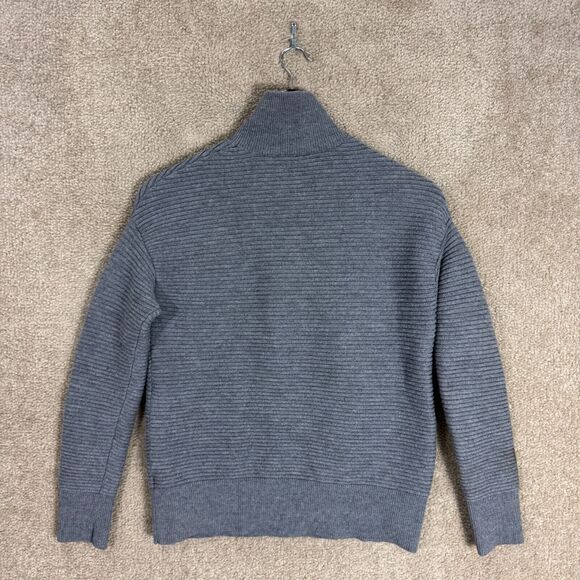 Theory Sweater Womens Smalll S Noble Gray Ribbed Mock Neck Wool Blend Pullover - Picture 9 of 10